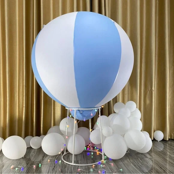Blue and White Hot Air Balloon Decoration - Picture 4 of 6